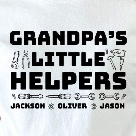 Grandpa's Little Helpers Shirt, Personalized Grandpa Shirt with Grandkids Name - Picture 3 of 3